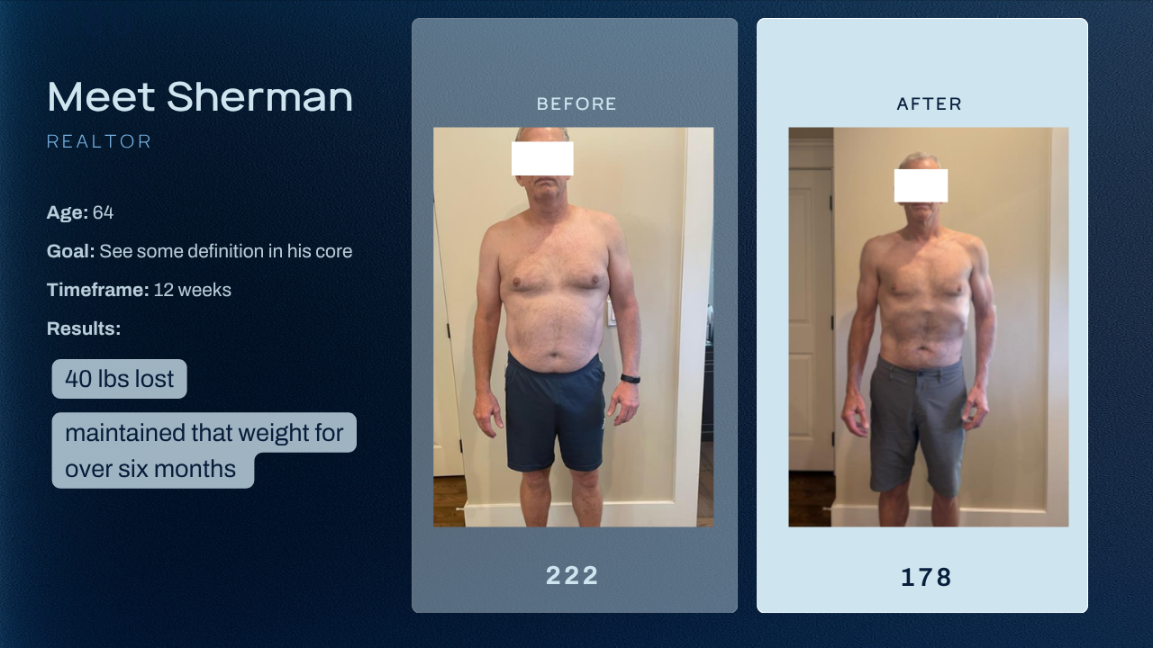 Sherman, 64 — 44 lbs lost with personalized health coaching